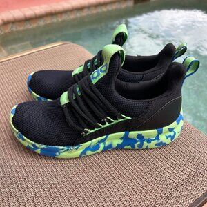 ADIDAS LITE RACER ADAPT 7.0 SHOES KIDS Cloudfoam - size 6 men’s/boys Black green